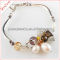 Charming stone and freshwater pearl fashion bracelet