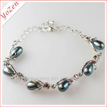 2013 lastest design black rice freshwater pearl bracelet