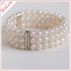 2013 lastest design three rows freshwater pearl bracelet multicolor pearl bracelet