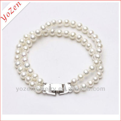 2013 lastest design double row freshwater pearl bracelet multicolor pearl bracelet