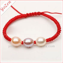 2013 new design red line children freshwater pearl bracelet