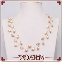 FYZ226 Classical style pink rice freshwater pearl costume pearls necklace name necklace