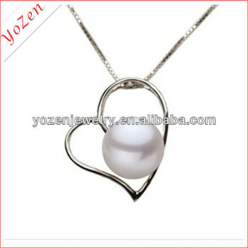 Beautiful heart shape freshwater pearl pendant jewelry