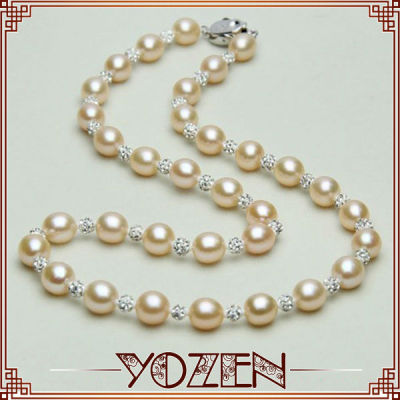 New design near round 8-9mm Pearl necklace 2013