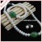 Wholesale turquoise and botton shape white pearl jewelry Set