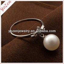 Elegant the beautiful white near round freshwater pearl ring