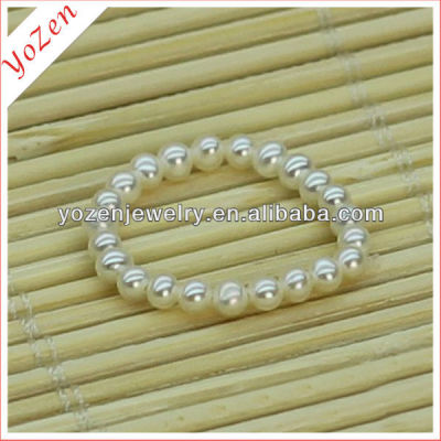 wholesale the small white near round freshwater pearl ring
