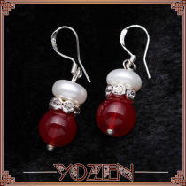 EYZ168 Colorful oblate shape freshwater pearl jewelry earring