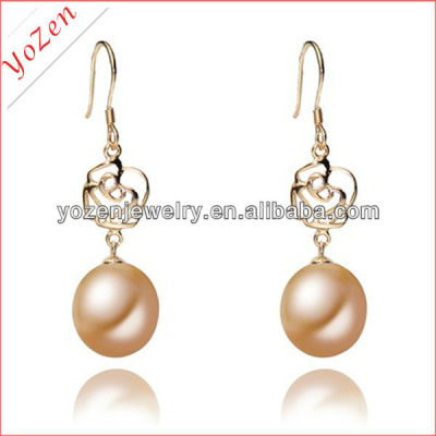 Nature pink color rice freshwater pearl earring