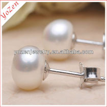 Nature Pink Color Freswhater Pearl Stud Earring