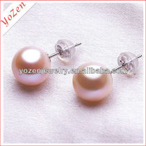 Nature Pink Color Freswhater Pearl Stud Earring