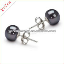 Wholesale button shape freshwater pearl earring