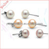 colorful oblate shape freshwater pearl earring gold ear tops designs