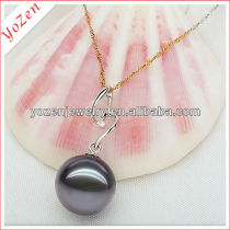 Luxury shining black south sea pearl pendant designs