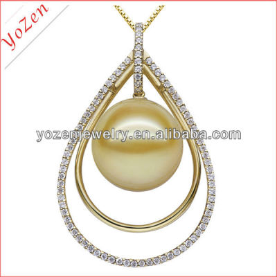 Luxury shining gold south sea pearl pendant designs