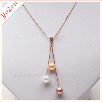 New design fashion round Freshwater Pearl necklace quantum science pendant price