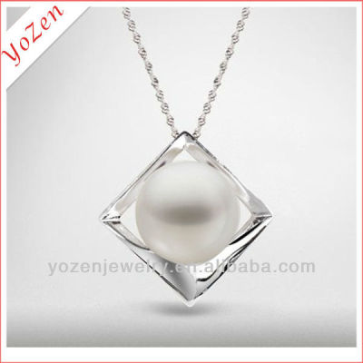 Natural freshwater pearl pendant love in the heart necklace sterling silver