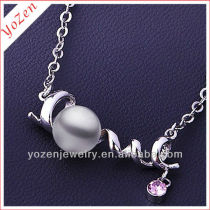 Natural freshwater pearl pendant classics love necklace rose gold plating