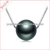 2013 new design 9-10mm black round seawater pearl pendant