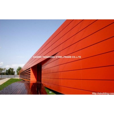 Red Cladding Wall Sandwich Panel Steel Structure Building for Warehouse