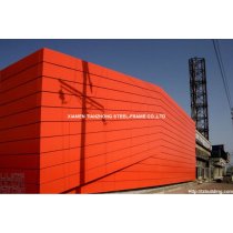 Gable Frame Steel Structure Warehouse with Cladding in Red