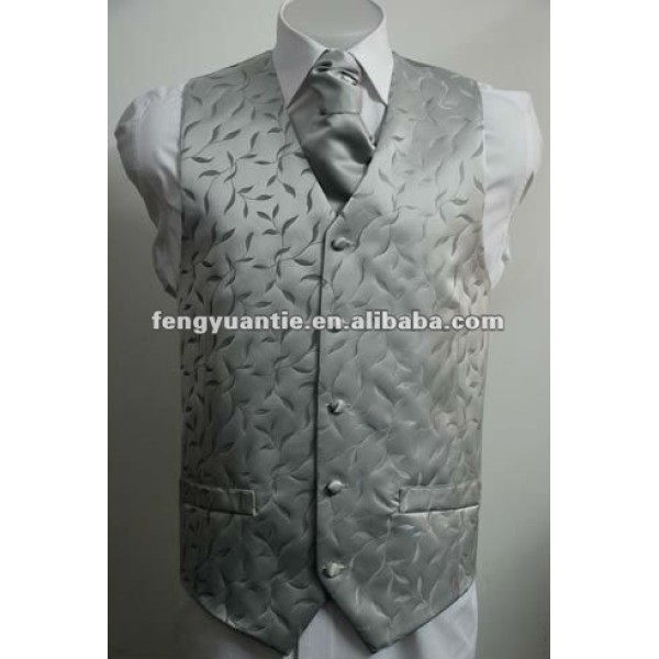 Men&#39;s Platinum jacquard waistcoat