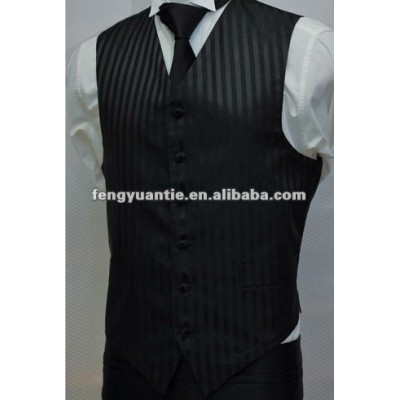 Dark stripe microfiber waistcoat