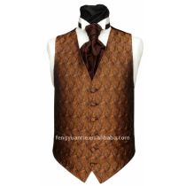 Orange Textured Woven polyester Waistcoat