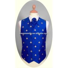 latest fashion royal blue silk vest waistcoat