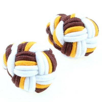 best seller double round silk knot,handmade cufflinks