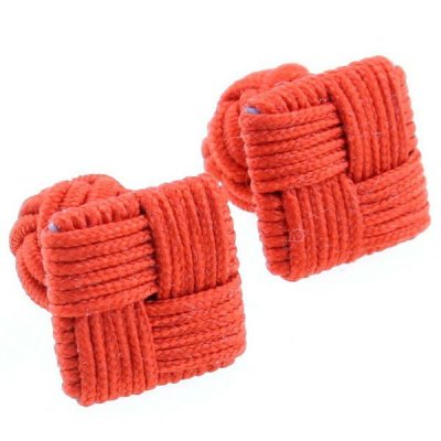 red square mens custom silk knot cufflinks