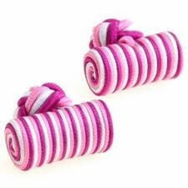 rosa seide ball elastische barrel manschettenknöpfe