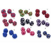 colorful polyester knot cufflinks