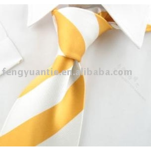 raya amarilla para hombre de seda corbatas de seda