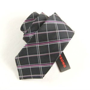 Moda verificado gravata de seda, gravata