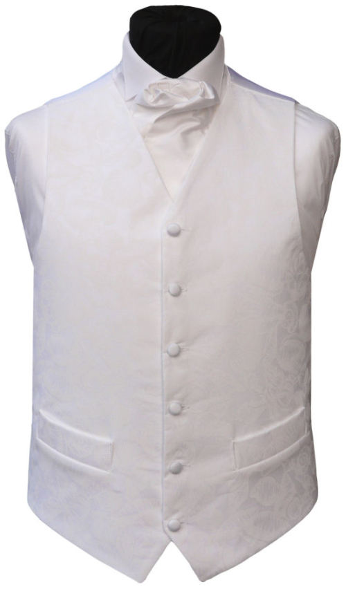 100% polyester white wedding vest with tie