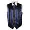 Men's Dress Vest & NeckTie Navy Blue Woven Neck Tie Stripe Design Set