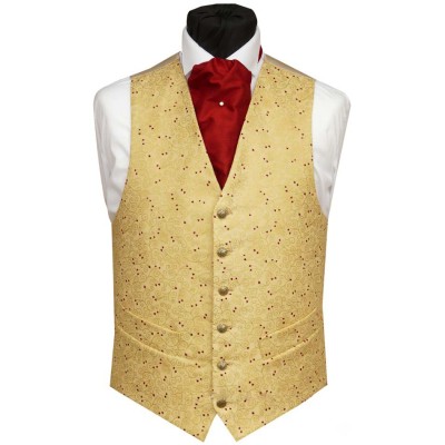 Mens gold wedding silk vests