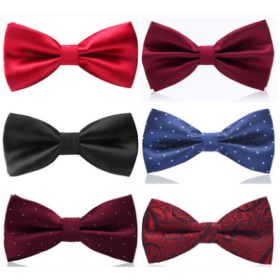 Mens 100% silk woven high quality bow tie