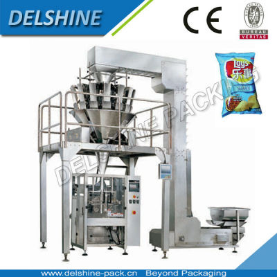 Full Automatic Potato Chips Packing Machine With 10 Heads Weigher