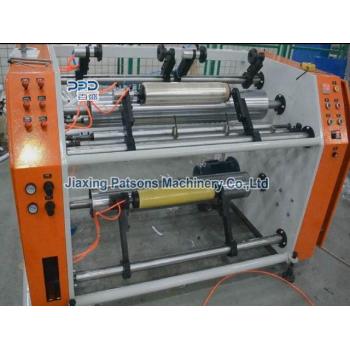 Cling film slitting rewinding machine with perforating line