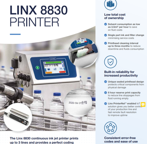 Linx 8830 continuous ink jet printer