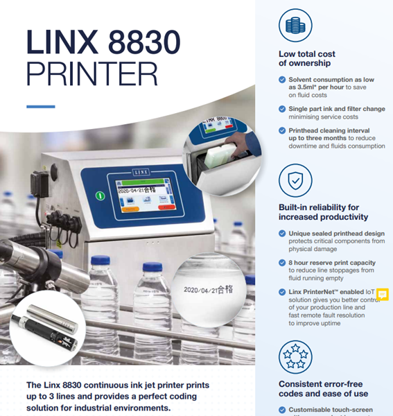 second hand Linx 8830 inkjet printer