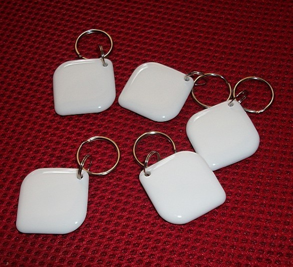 RFID钥匙扣菱形乳白色ISO14443A-NXP Mifare1 s50钥匙扣NFC标签NFC TAG