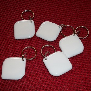 RFID钥匙扣菱形乳白色ISO14443A-NXP Mifare1 s50钥匙扣NFC标签NFC TAG