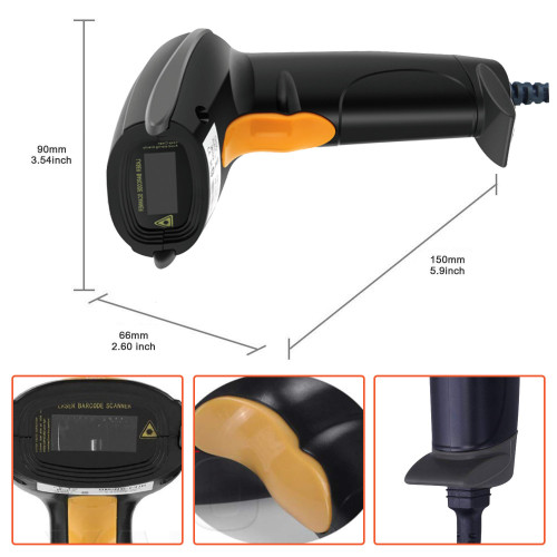 Yanzeo L6810 Handheld USB Barcode Scanner Portable Wired 1D Laser BarCode For Express Delivery