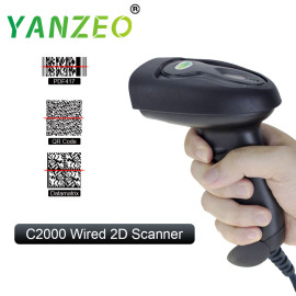 Yanzeo C2000 Wired USB Laser Handheld Portable QR Code Data Matrix 2D Barcode Scanner