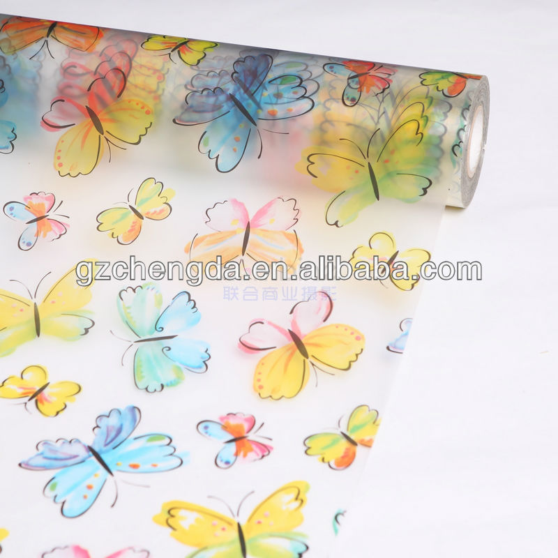 2013 venda quente da cor imprimir película de vidro para decoração