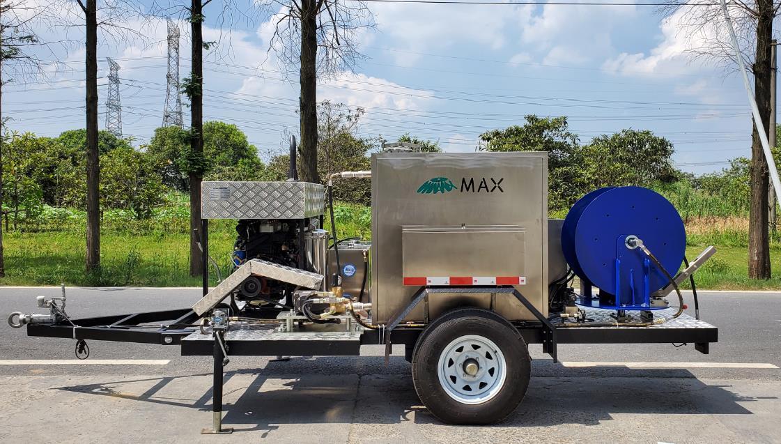 Sewer jetting trailer