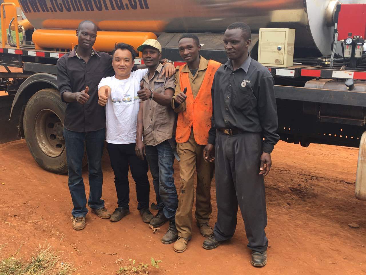 IKOM bitumen distributor working on a road project in Kenya